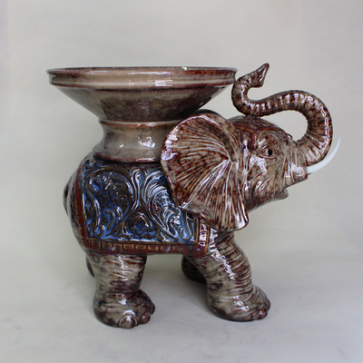 吉祥鎮(zhèn)宅，窯變生輝 解讀德化友誠(chéng)陶瓷商行大象托水果盤XZ6384