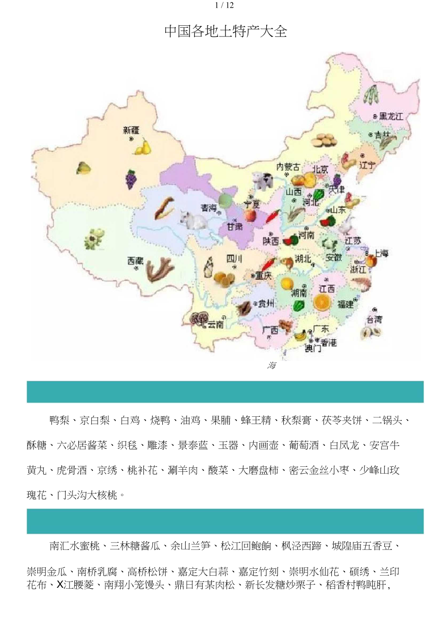 我國(guó)各地土特產(chǎn)大全